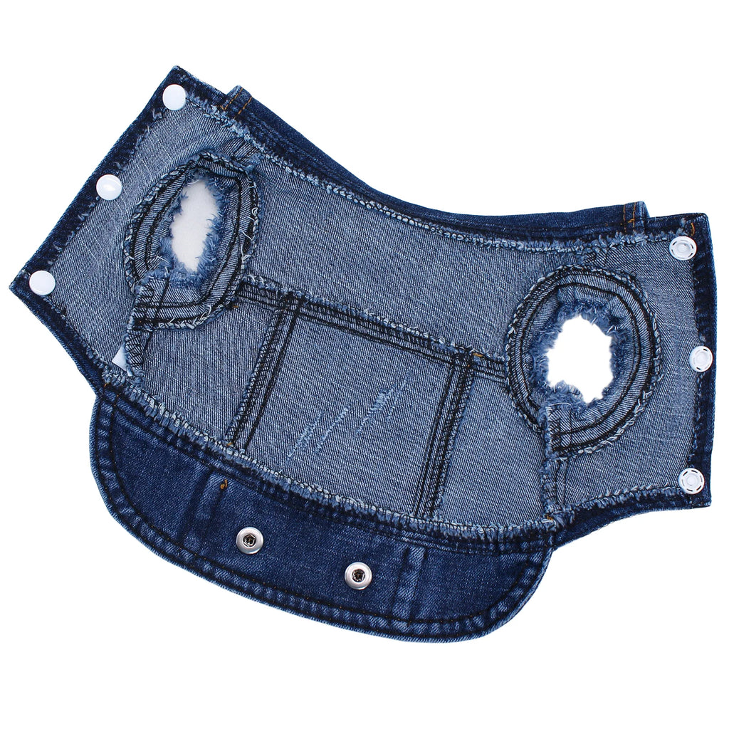 Dog Jean Jacket for Small and Medium Dogs, Comfortable Outdoor Puppy Outfits, Perfect for Cats Doggie