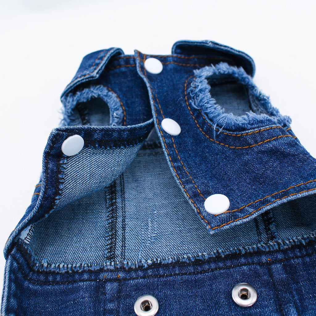 Dog Jean Jacket for Small and Medium Dogs, Comfortable Outdoor Puppy Outfits, Perfect for Cats Doggie