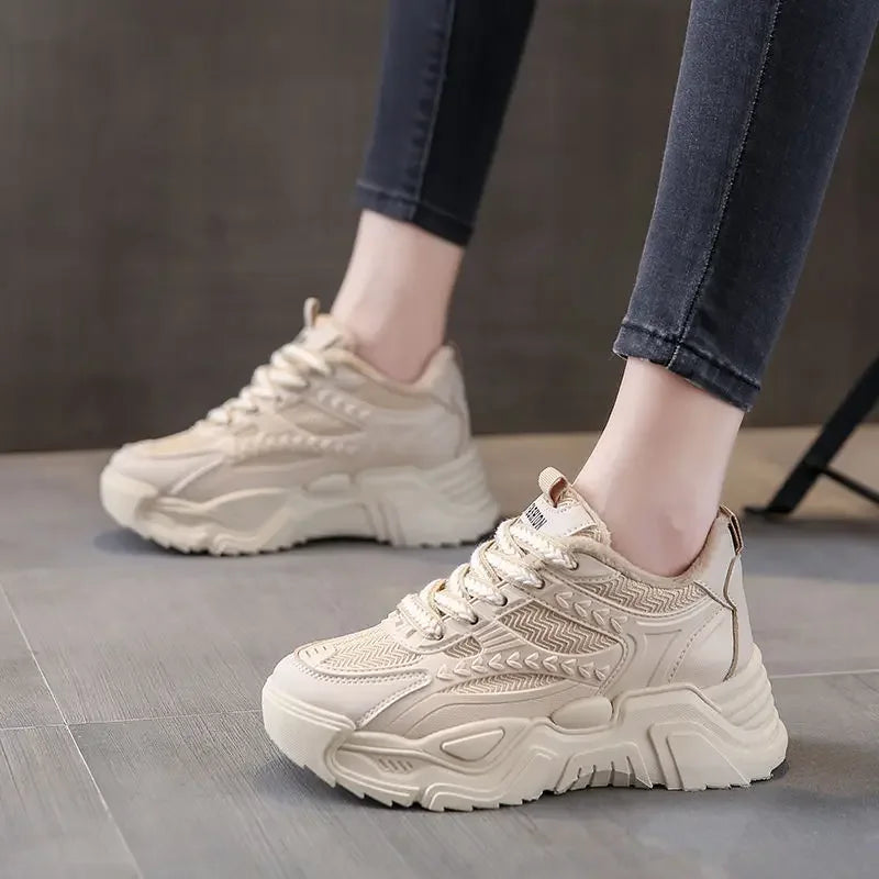 Sports Shoes for Women Athletic Round Toe High on Platform Woman Footwear Sneakers Sale Designer Luxury Offers Vulcanized Shoe H
