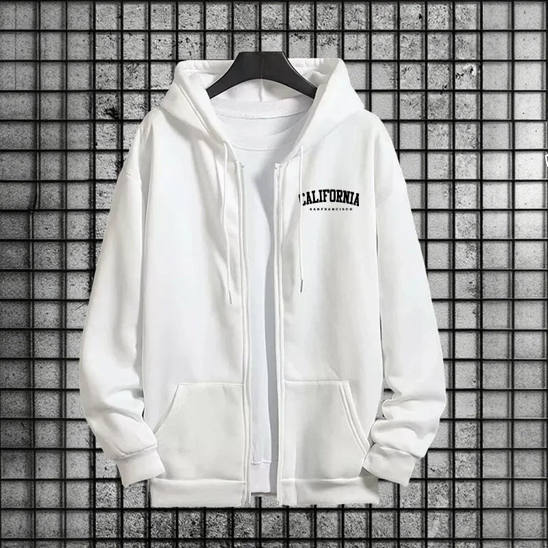 Sportswear  Men's sportswear sets  Zippered hooded sports pants  Sporty casual wear  Urban streetwear sets