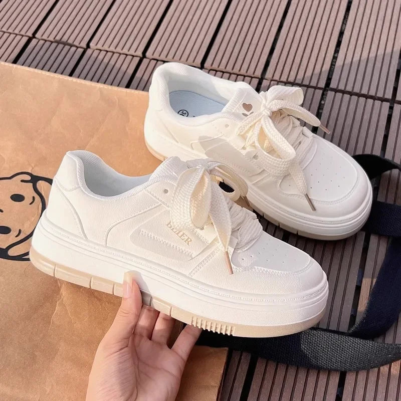 Women's Shoes 2025 New Spring Women Sneakers Casual Designer White Footwear Flat Vulcanized Shoes Instagram Zapatillas De Mujer