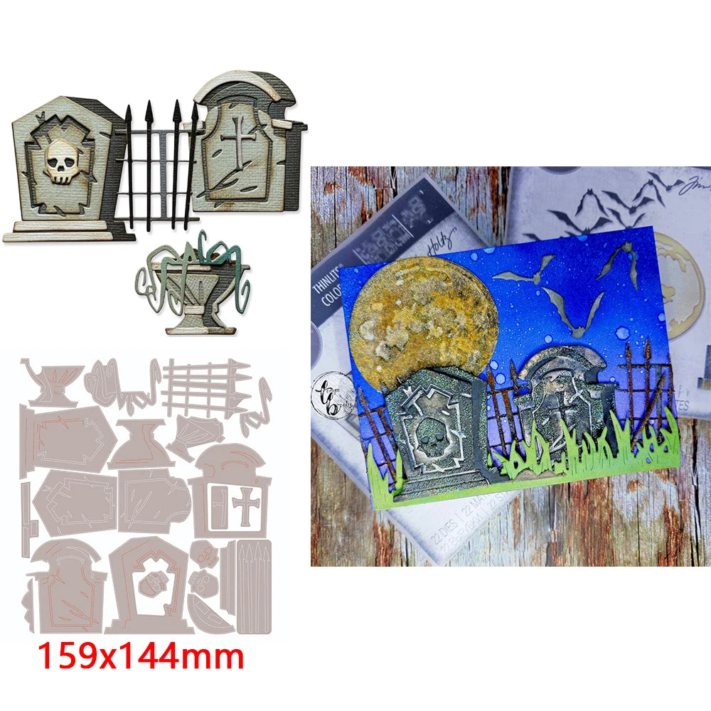 Halloween Collection Metal Cutting Dies Decorating Memory Book Pumpkin Bat Diecut For DIY Scrarpbooking Paper Craft Cards Making