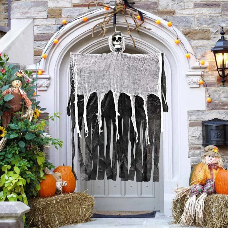 Halloween Hanging Skull Ghost Ornament Haunted House Decoration Horror Props Halloween Party Home Indoor Outdoor Yard Bar Decor