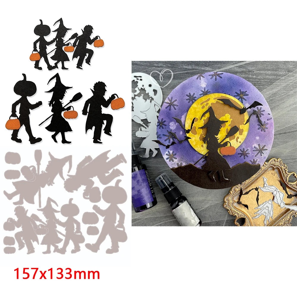 Halloween Collection Metal Cutting Dies Decorating Memory Book Pumpkin Bat Diecut For DIY Scrarpbooking Paper Craft Cards Making