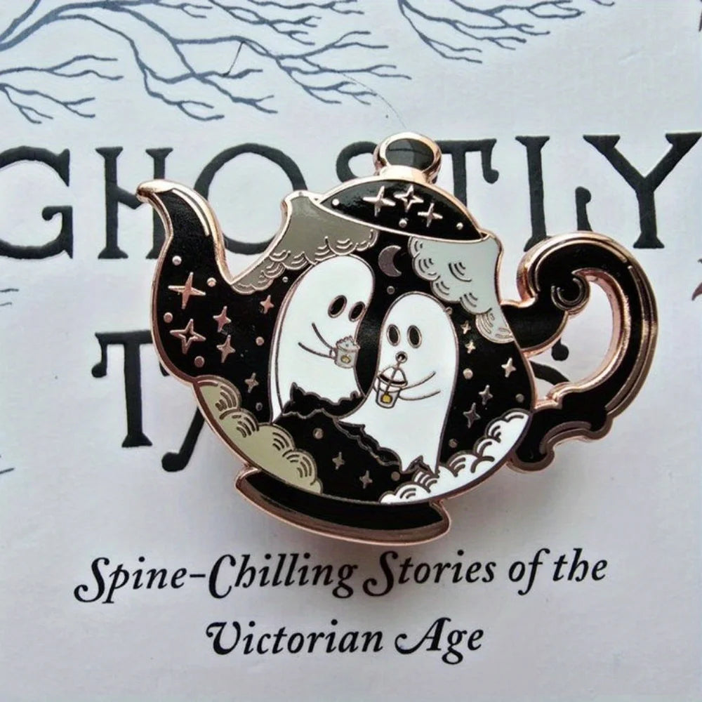 Halloween Haunted Teapot Enamel Pin Enchanted Teatime Collection