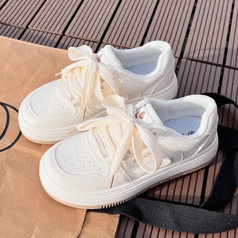 Women's Shoes 2025 New Spring Women Sneakers Casual Designer White Footwear Flat Vulcanized Shoes Instagram Zapatillas De Mujer