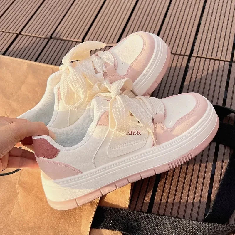 Women's Shoes 2025 New Spring Women Sneakers Casual Designer White Footwear Flat Vulcanized Shoes Instagram Zapatillas De Mujer