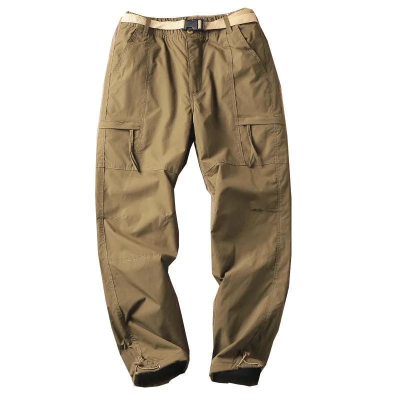 Outdoor Workwear Pants Men's Loose Fce Lined Thi Soft ell Hiking Pants Windproof Waterproof Polyester Fiber Straight Leg